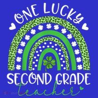 One Lucky Second Grade Teacher St Patricks Day Funny Rainbow Tank Top thumb 6