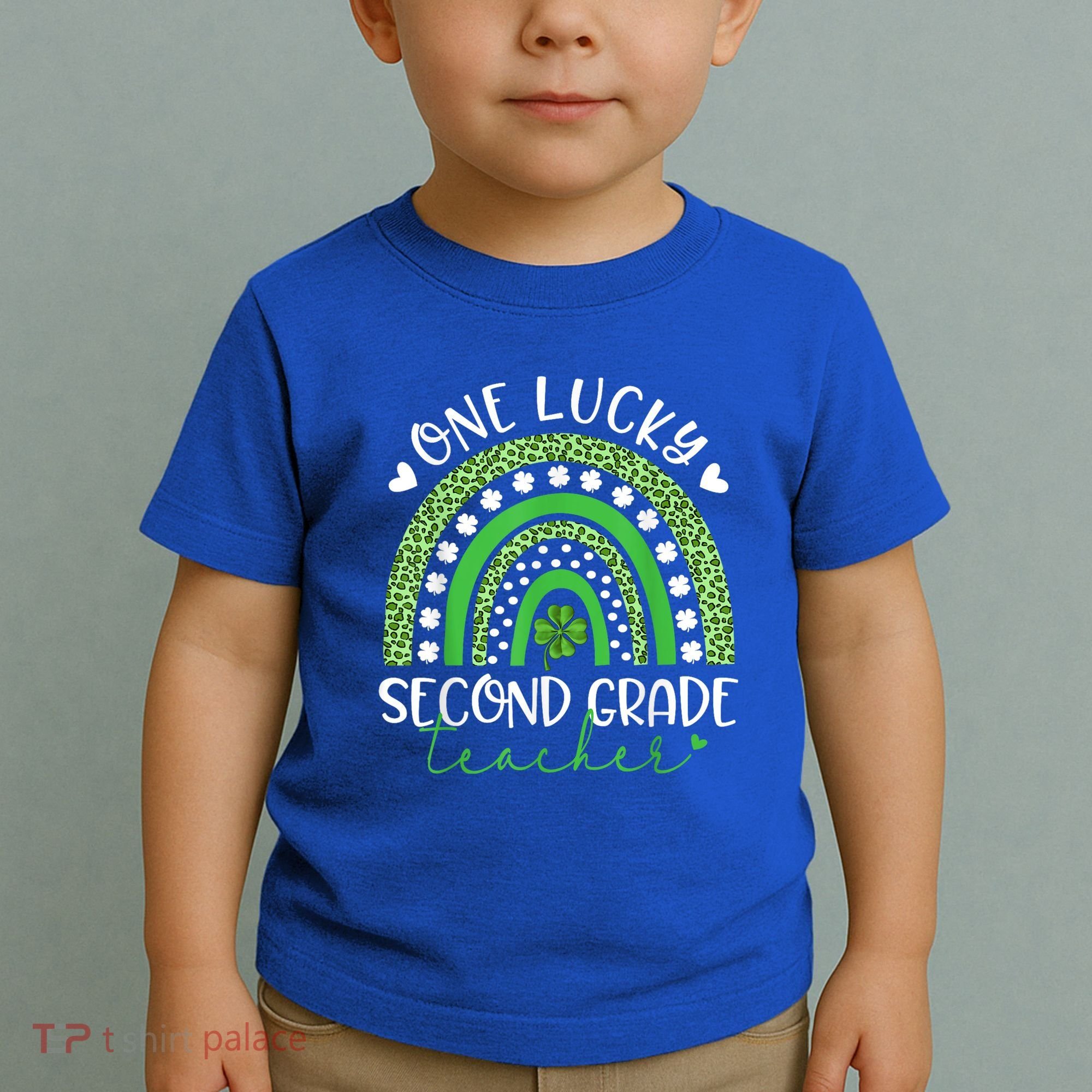 One Lucky Second Grade Teacher St Patricks Day Funny Rainbow Toddler T-Shirt