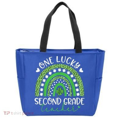 One Lucky Second Grade Teacher St Patricks Day Funny Rainbow Tote Bag