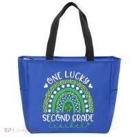 One Lucky Second Grade Teacher St Patricks Day Funny Rainbow Tote Bag thumb 0