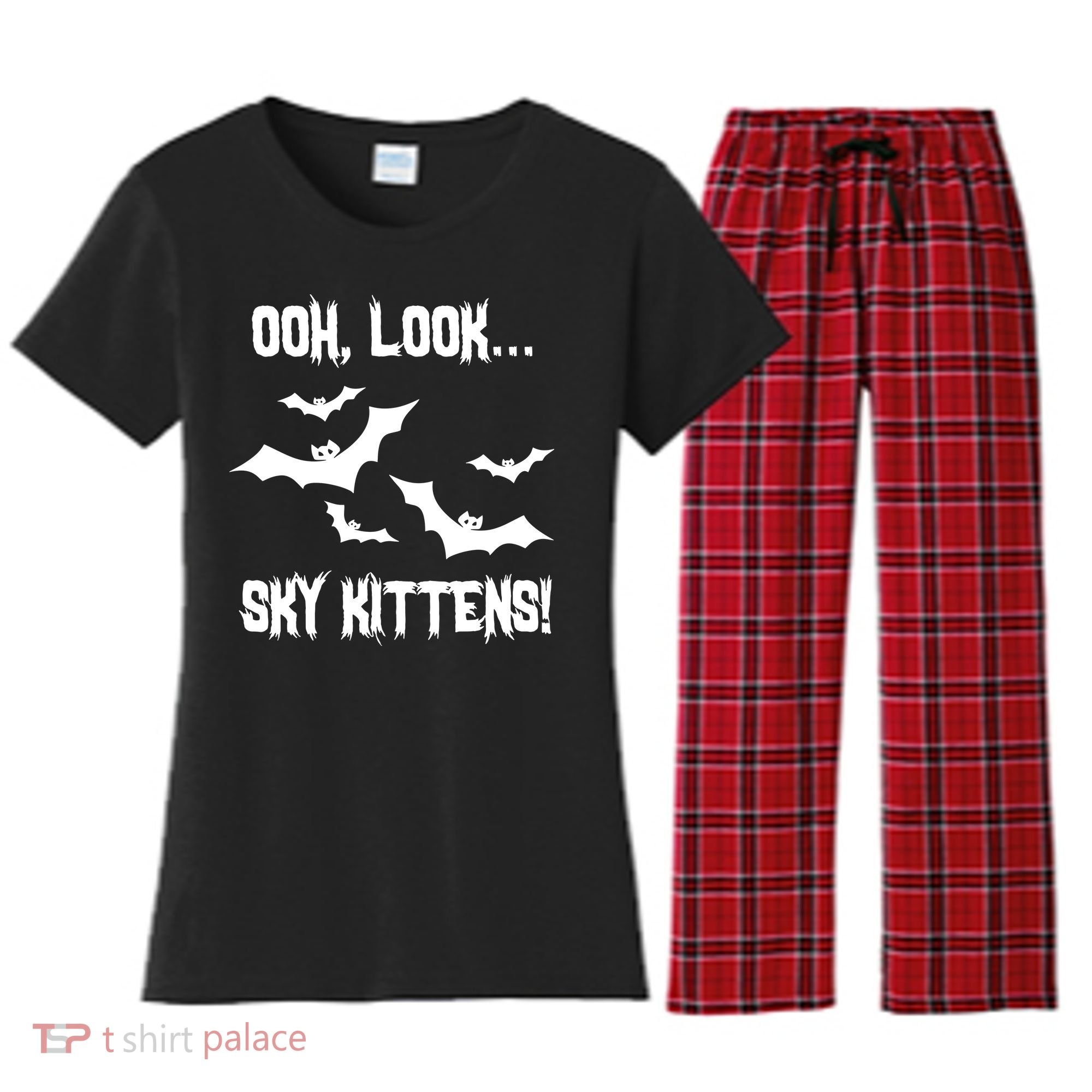 OOh Look... Sky Kittens Funny Women's Flannel Pajama Set