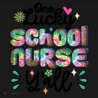 One Lucky School Nurse YAll Leopard Tie Dye Back To School Funny Gift USA-Made Doggie Bandana thumb 2