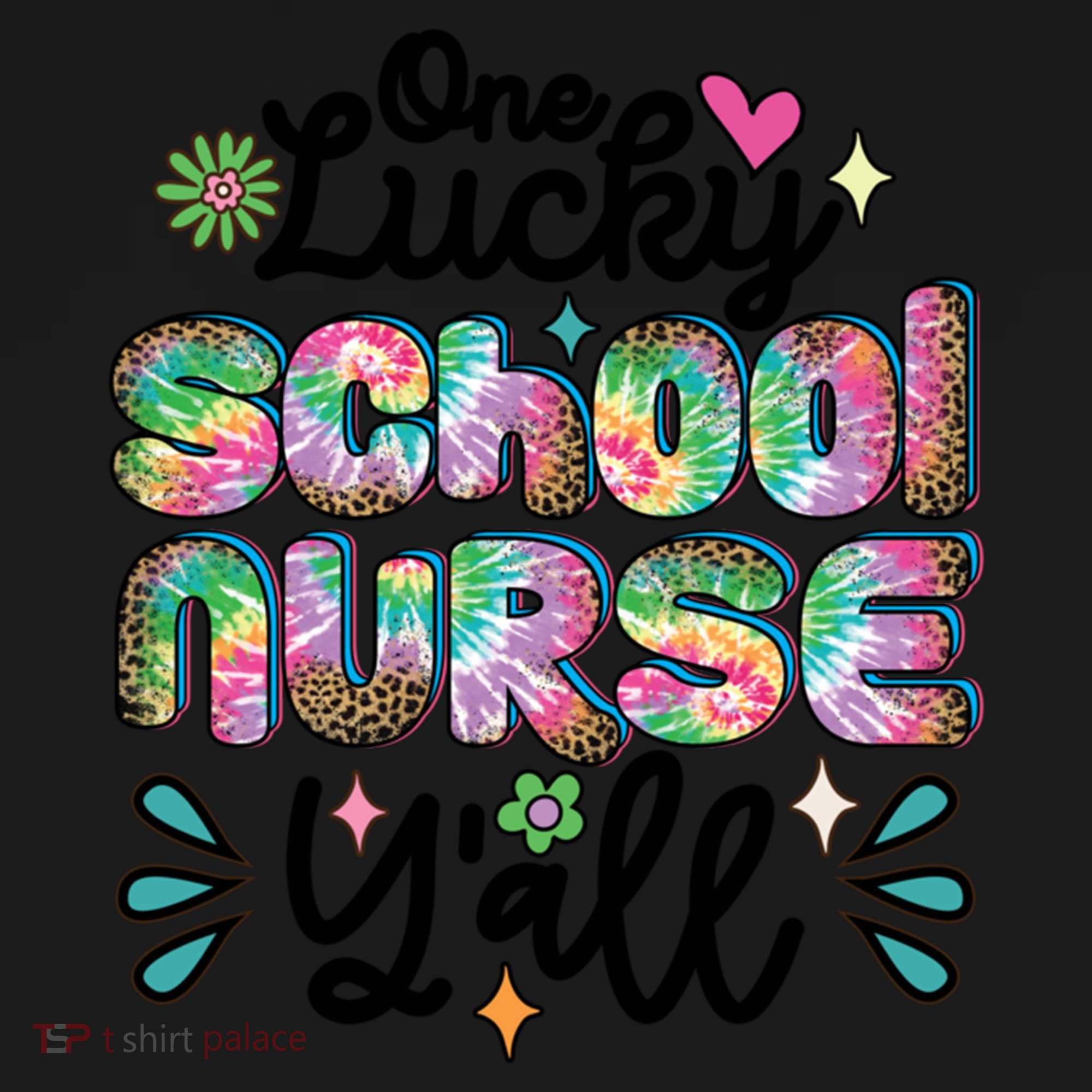 One Lucky School Nurse YAll Leopard Tie Dye Back To School Funny Gift Women's Hoodie