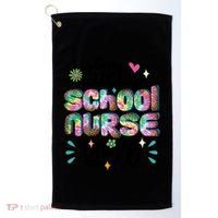 One Lucky School Nurse YAll Leopard Tie Dye Back To School Funny Gift Golf Towel thumb 0