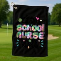 One Lucky School Nurse YAll Leopard Tie Dye Back To School Funny Gift Golf Towel thumb 1