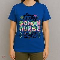 One Lucky School Nurse YAll Leopard Tie Dye Back To School Funny Gift T-Shirt thumb 4