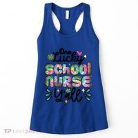 One Lucky School Nurse YAll Leopard Tie Dye Back To School Funny Gift Women's Tank Top thumb 0