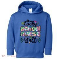 One Lucky School Nurse YAll Leopard Tie Dye Back To School Funny Gift Toddler Hoodie thumb 0