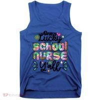 One Lucky School Nurse YAll Leopard Tie Dye Back To School Funny Gift Tank Top thumb 0