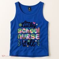 One Lucky School Nurse YAll Leopard Tie Dye Back To School Funny Gift Tank Top thumb 2