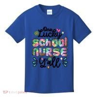 One Lucky School Nurse YAll Leopard Tie Dye Back To School Funny Gift Kids T-Shirt thumb 0