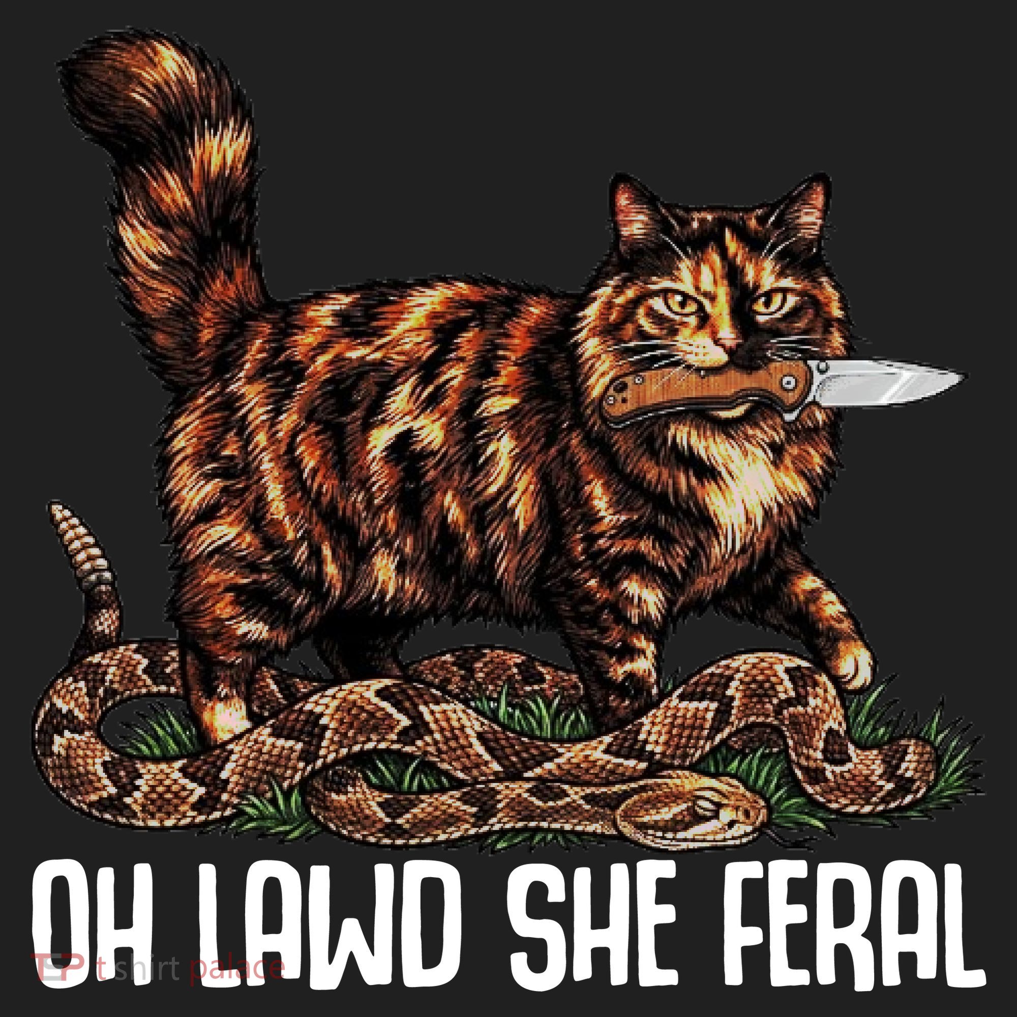 Oh Lawd She Feral Tortoiseshell Cat Women's Sweatshirt