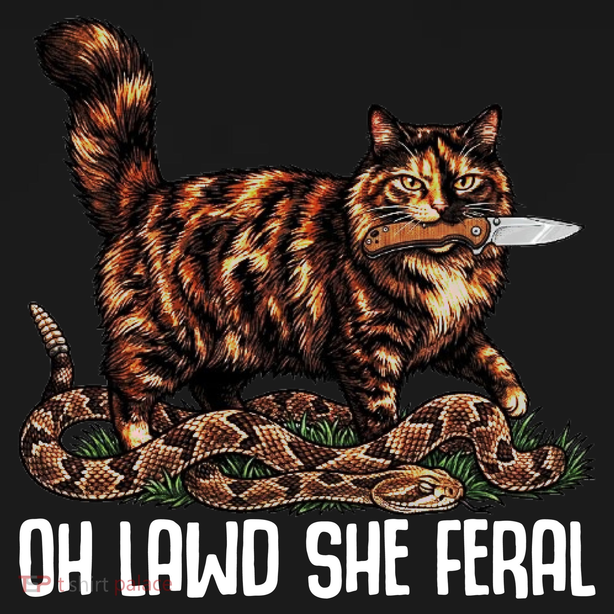 Oh Lawd She Feral Tortoiseshell Cat Coaster