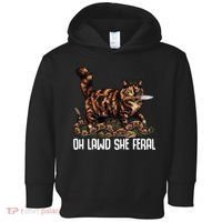 Oh Lawd She Feral Tortoiseshell Cat Toddler Hoodie thumb 0