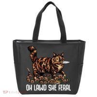 Oh Lawd She Feral Tortoiseshell Cat Tote Bag thumb 0