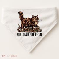 Oh Lawd She Feral Tortoiseshell Cat USA-Made Doggie Bandana thumb 0