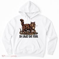 Oh Lawd She Feral Tortoiseshell Cat Hoodie thumb 0