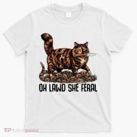 Oh Lawd She Feral Tortoiseshell Cat T-Shirt thumb 0