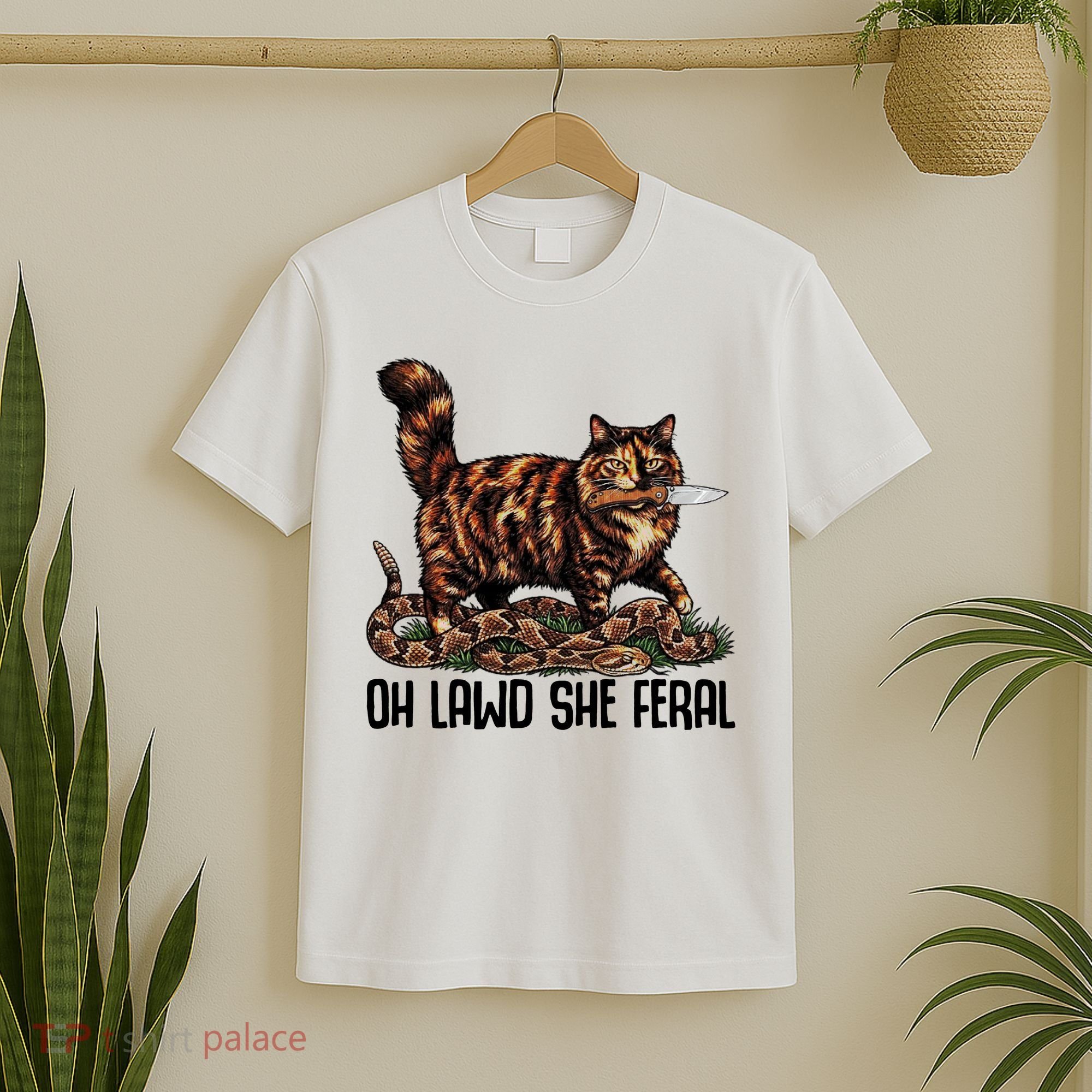 Oh Lawd She Feral Tortoiseshell Cat T-Shirt
