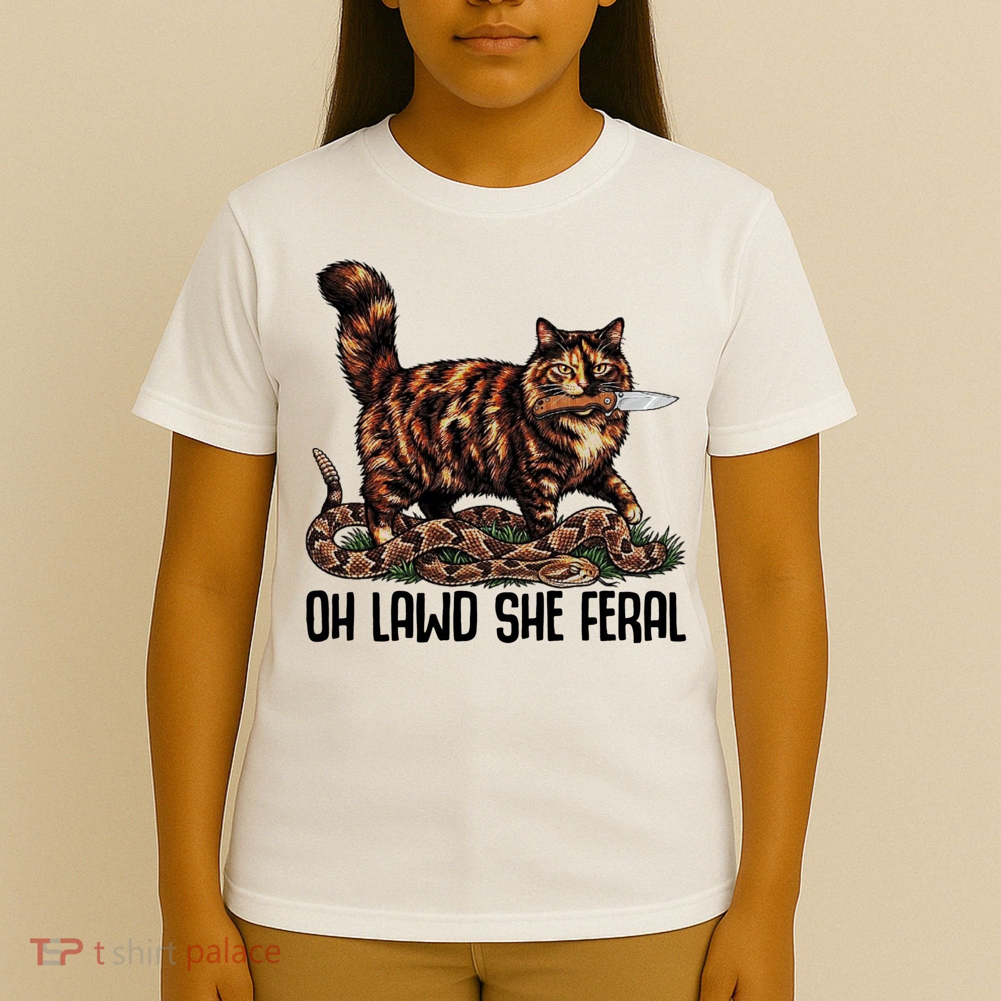Oh Lawd She Feral Tortoiseshell Cat T-Shirt