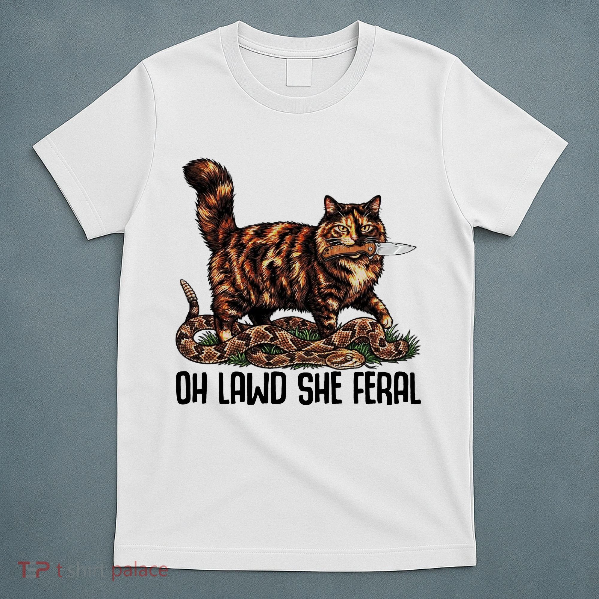 Oh Lawd She Feral Tortoiseshell Cat T-Shirt