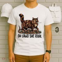 Oh Lawd She Feral Tortoiseshell Cat T-Shirt thumb 6