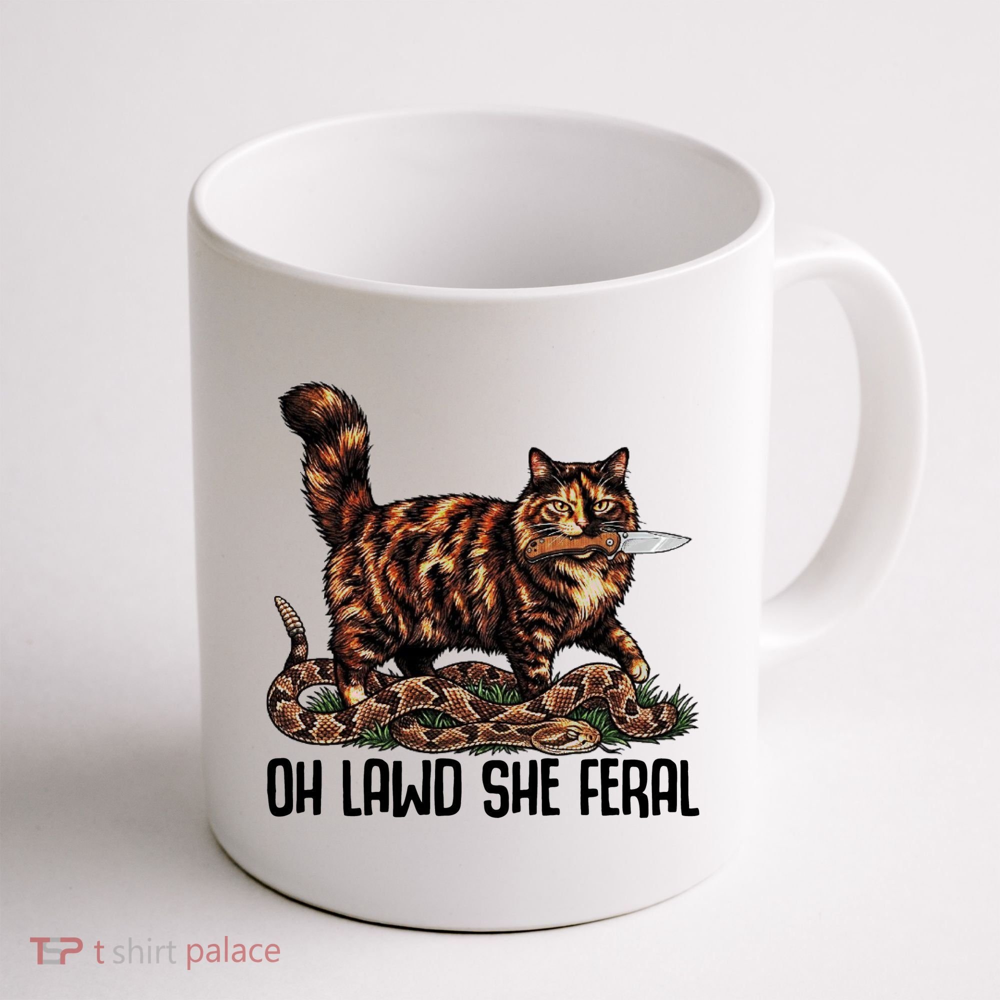 Oh Lawd She Feral Tortoiseshell Cat Coffee Mug