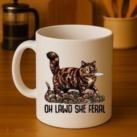 Oh Lawd She Feral Tortoiseshell Cat Coffee Mug thumb 4