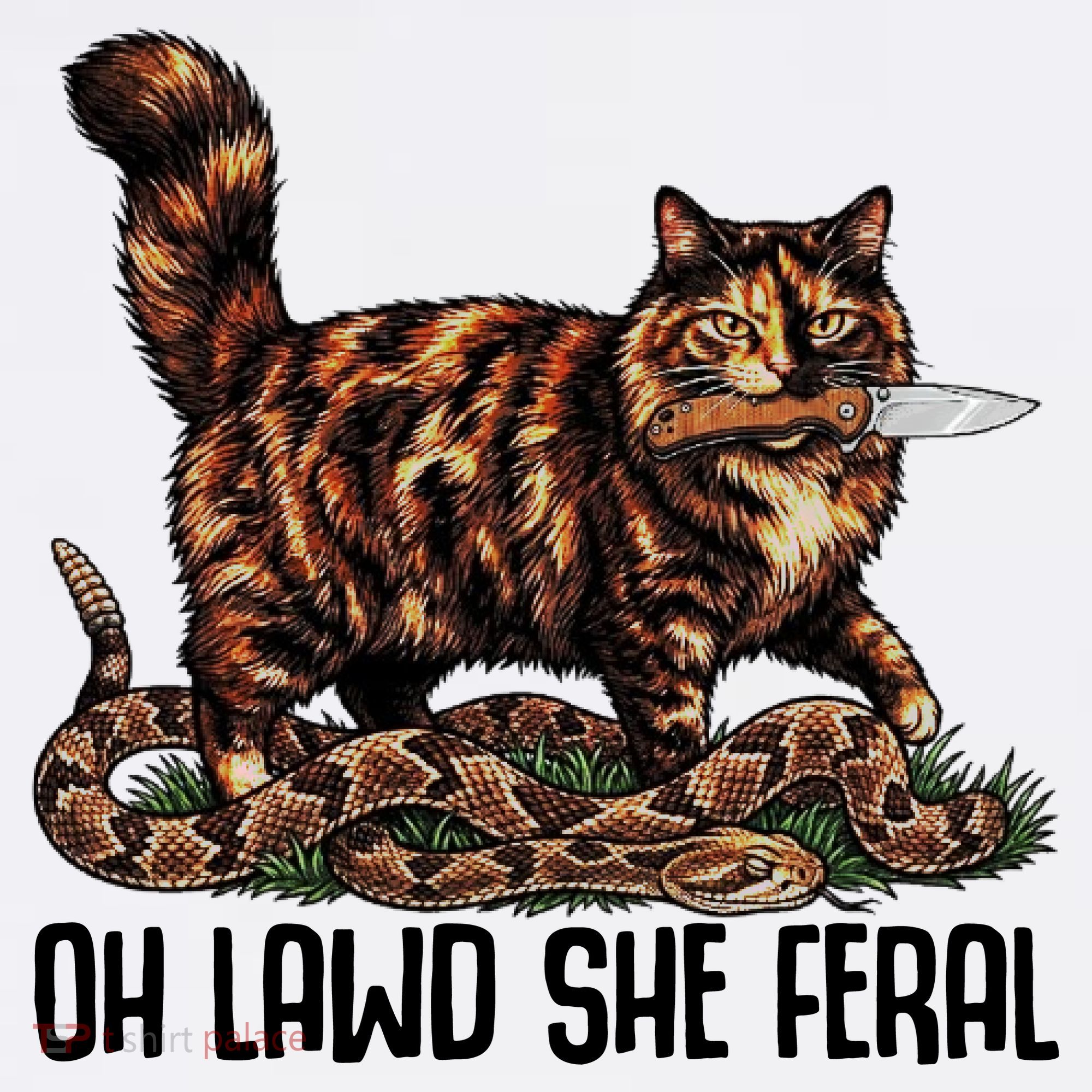 Oh Lawd She Feral Tortoiseshell Cat Women's Hoodie