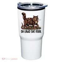 Oh Lawd She Feral Tortoiseshell Cat Tumbler thumb 0