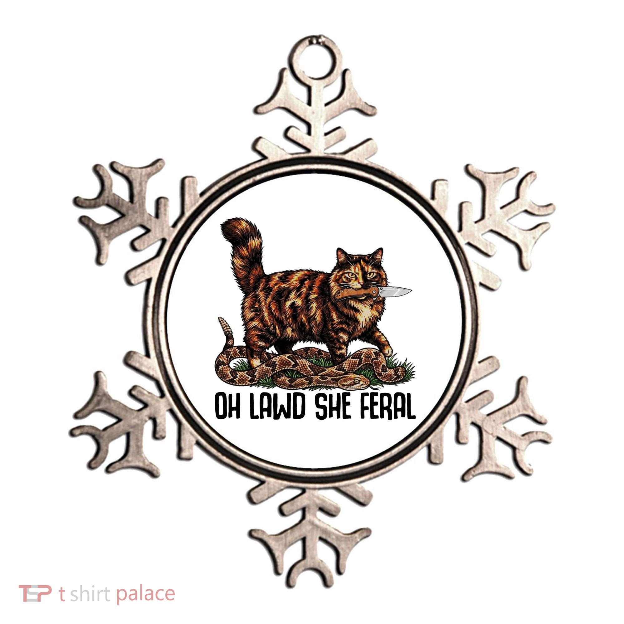 Oh Lawd She Feral Tortoiseshell Cat Ornament
