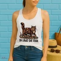 Oh Lawd She Feral Tortoiseshell Cat Women's Tank Top thumb 2