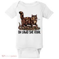 Oh Lawd She Feral Tortoiseshell Cat Baby Bodysuit thumb 0