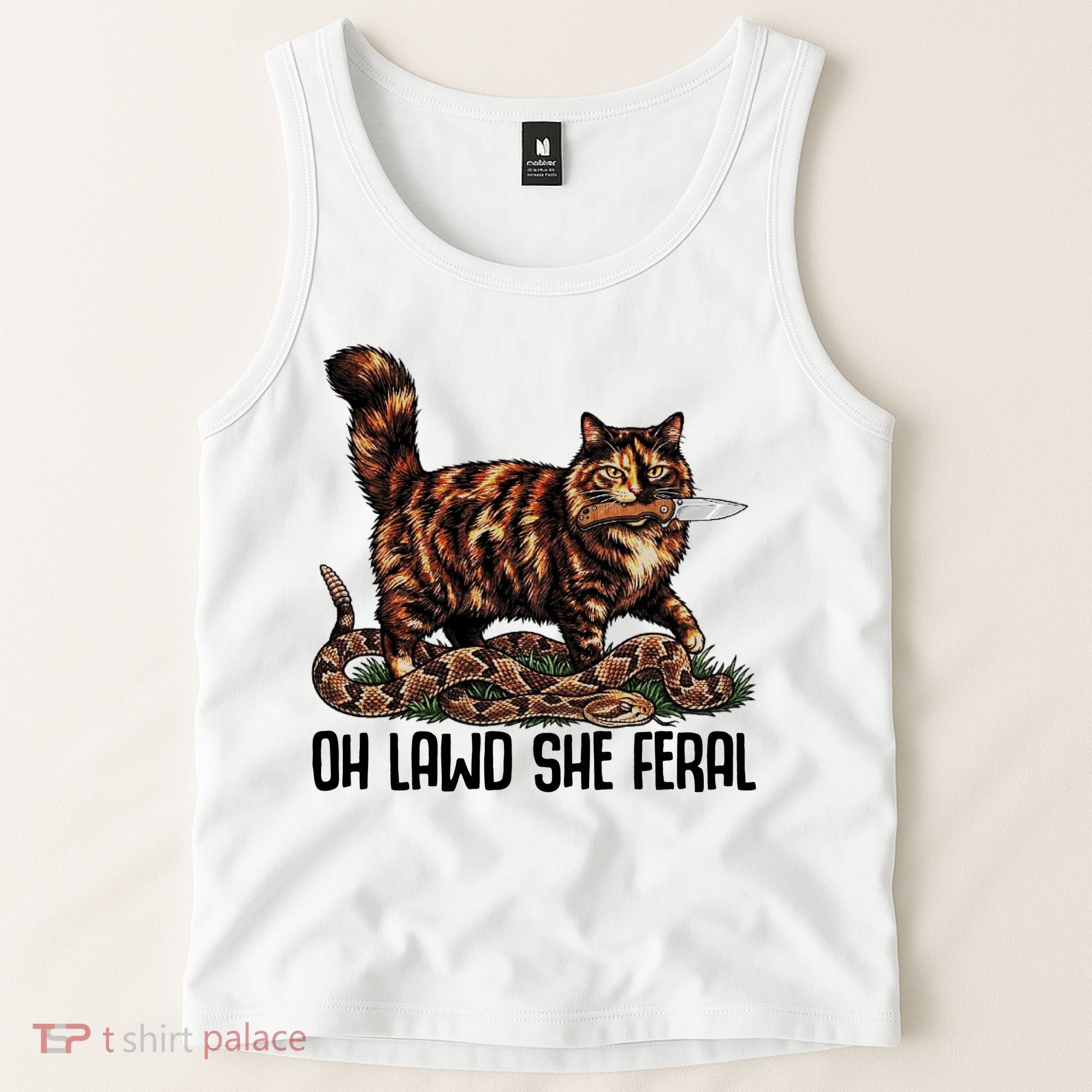 Oh Lawd She Feral Tortoiseshell Cat Tank Top