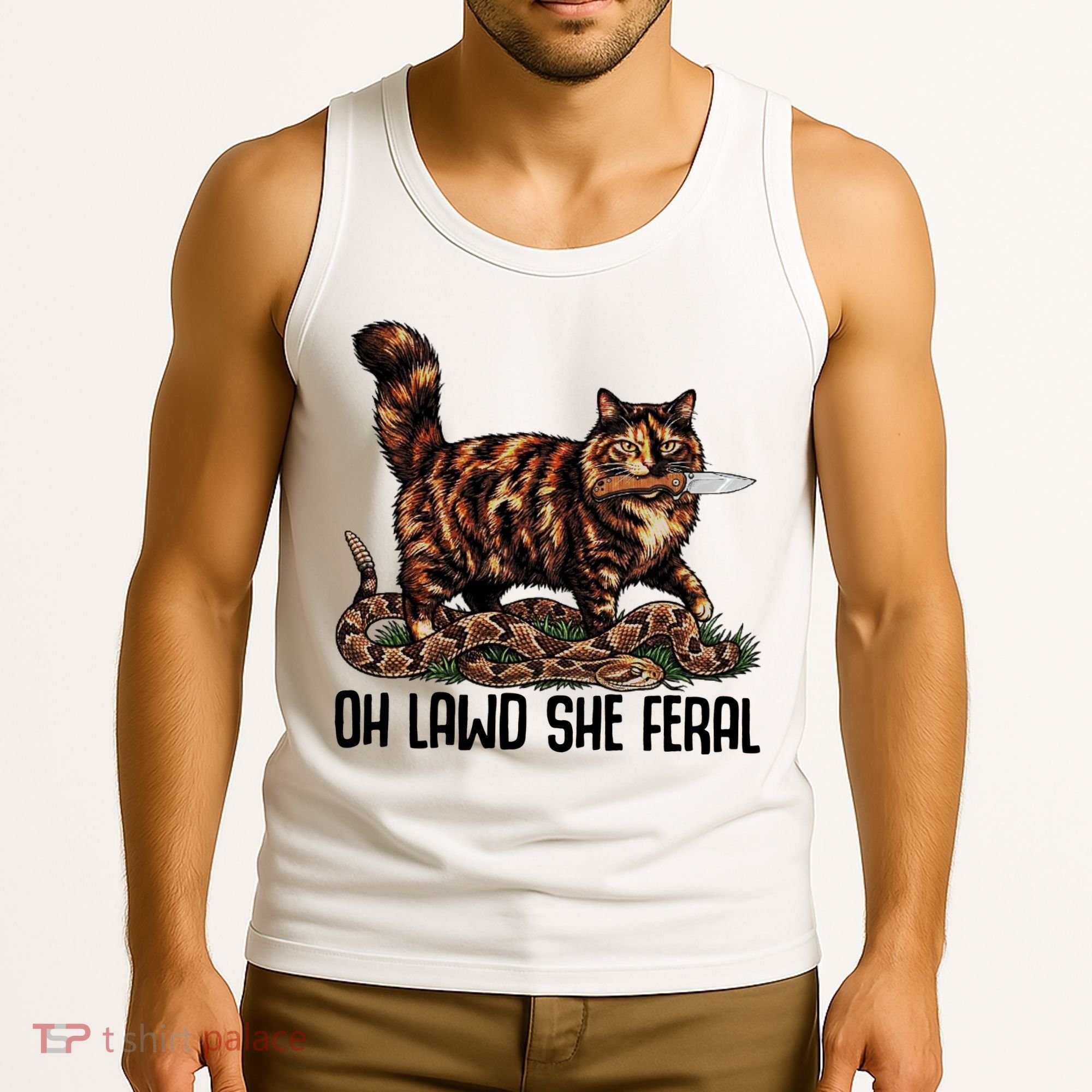 Oh Lawd She Feral Tortoiseshell Cat Tank Top