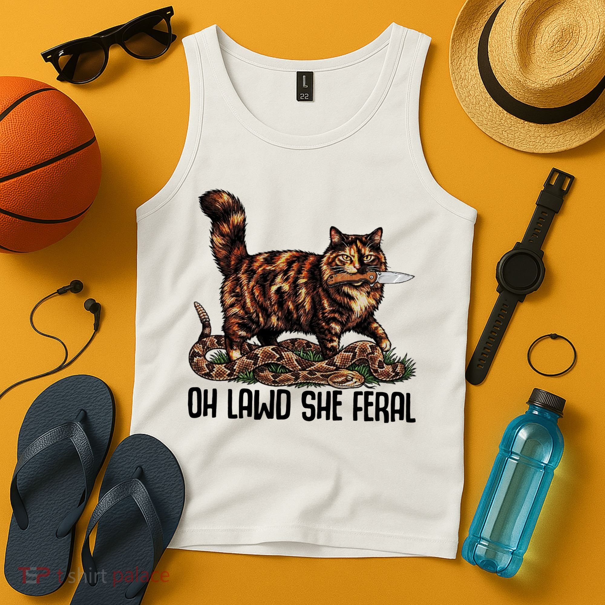Oh Lawd She Feral Tortoiseshell Cat Tank Top