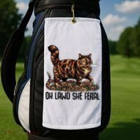 Oh Lawd She Feral Tortoiseshell Cat Golf Towel thumb 2