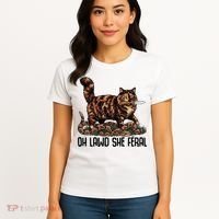 Oh Lawd She Feral Tortoiseshell Cat Women's T-Shirt thumb 4