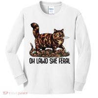 Oh Lawd She Feral Tortoiseshell Cat Kids Long Sleeve Shirt thumb 0