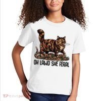 Oh Lawd She Feral Tortoiseshell Cat Kids T-Shirt thumb 2
