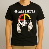 Oglala Lakota Sioux South Dakota Medicine Wheel Lakota Chief T-Shirt thumb 3