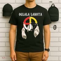 Oglala Lakota Sioux South Dakota Medicine Wheel Lakota Chief T-Shirt thumb 6