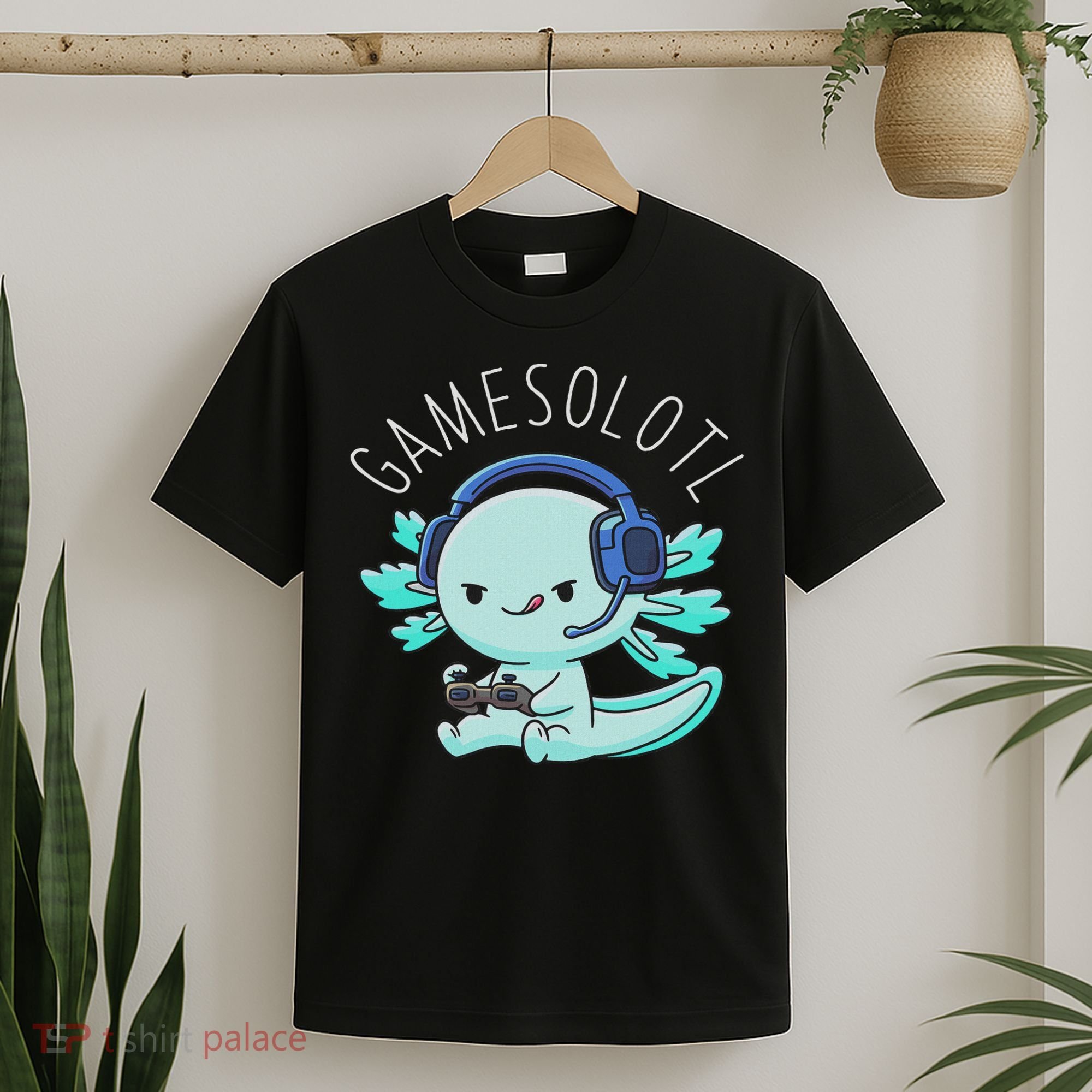 Otaku Lifestyle Threads Co. Gamesolotl Axolotl Gamer Anime Gifts Kawaii T-Shirt