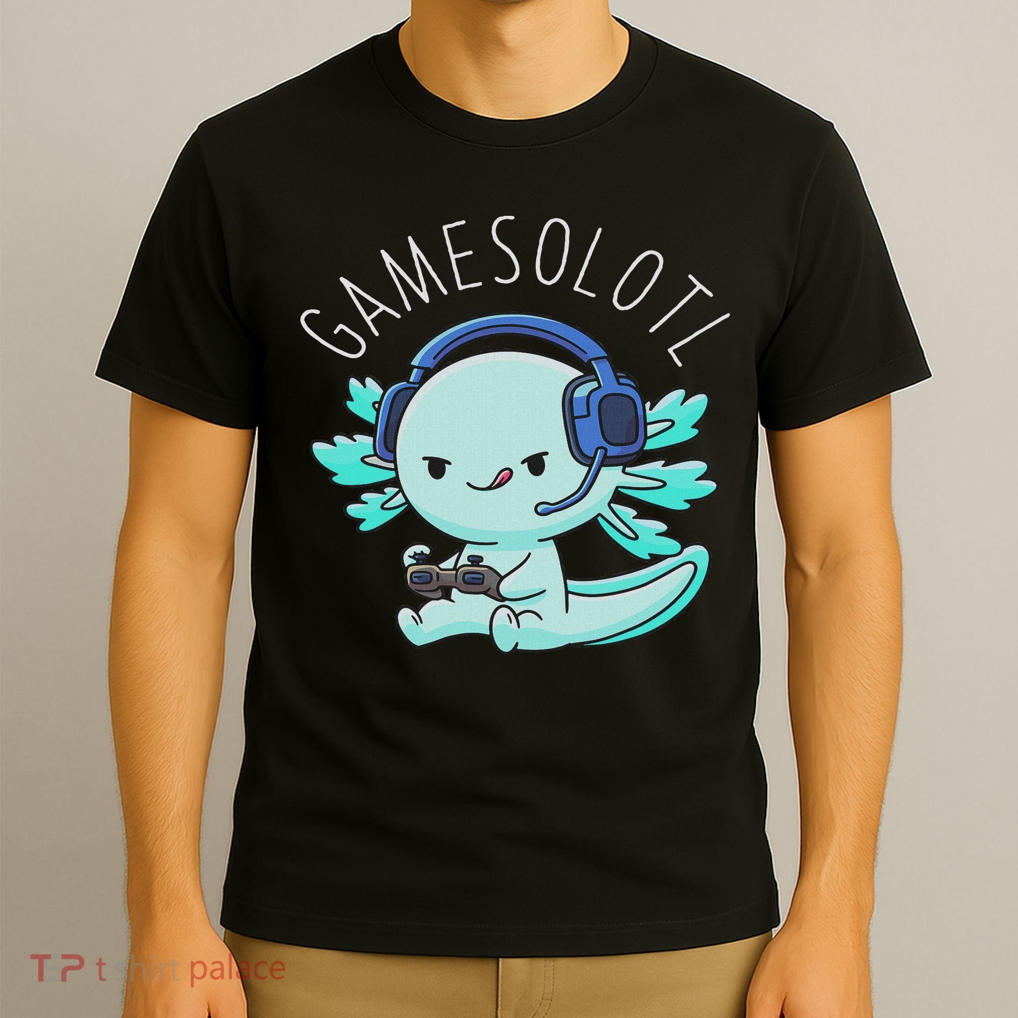 Otaku Lifestyle Threads Co. Gamesolotl Axolotl Gamer Anime Gifts Kawaii T-Shirt