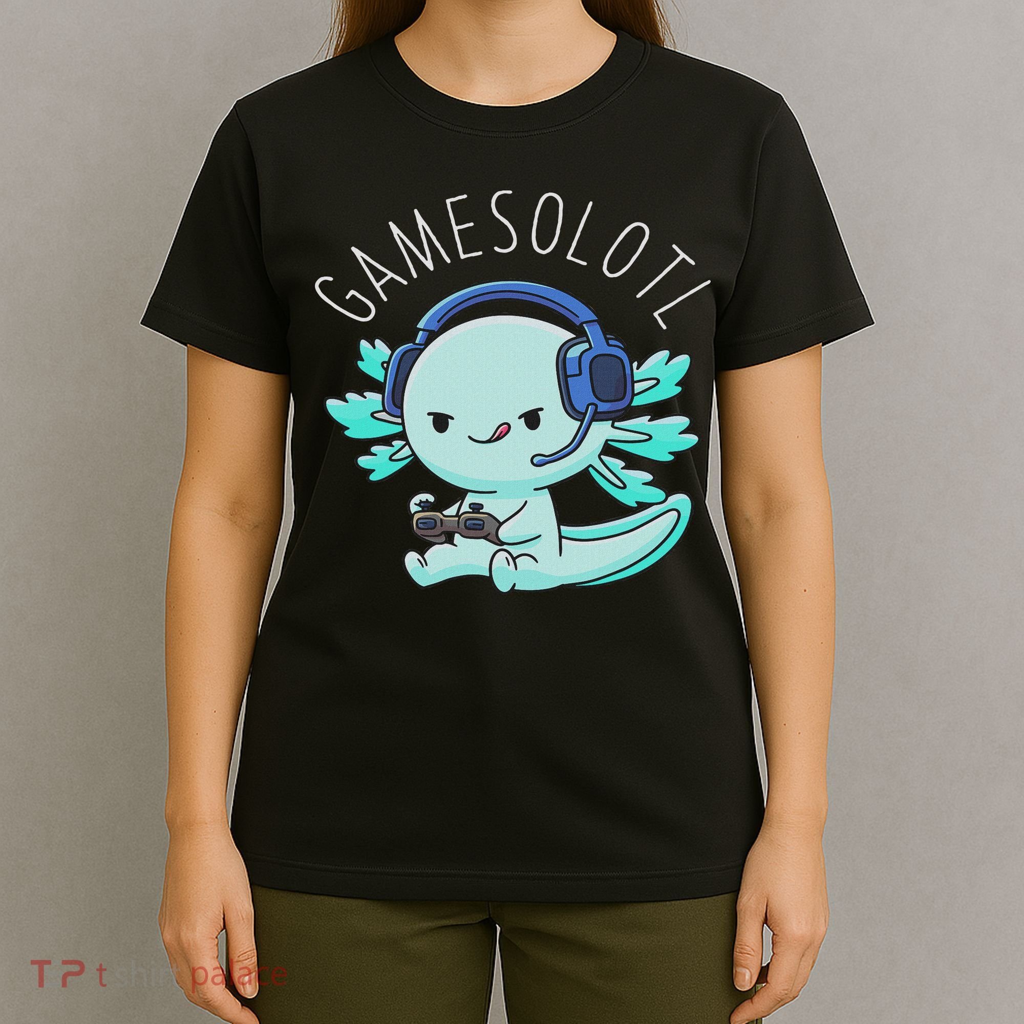Otaku Lifestyle Threads Co. Gamesolotl Axolotl Gamer Anime Gifts Kawaii T-Shirt