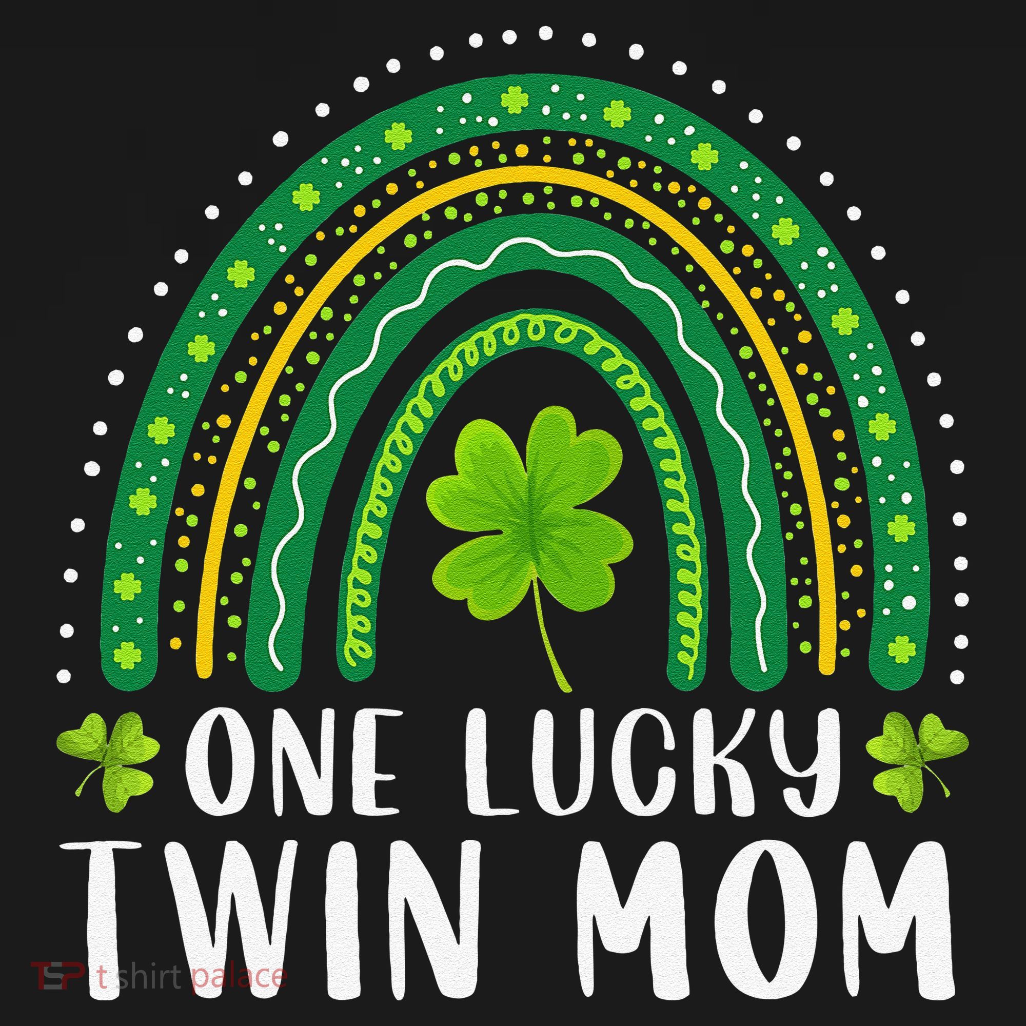 One Lucky Twin Mom Rainbow Saint Patrick's Day Mom Of Twins Long Sleeve Shirt