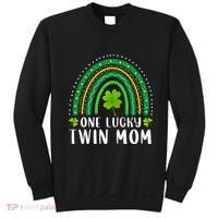 One Lucky Twin Mom Rainbow Saint Patrick's Day Mom Of Twins Sweatshirt thumb 0