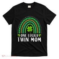 One Lucky Twin Mom Rainbow Saint Patrick's Day Mom Of Twins T-Shirt thumb 0
