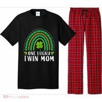 One Lucky Twin Mom Rainbow Saint Patrick's Day Mom Of Twins Pajama Set thumb 0