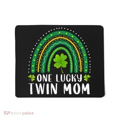 One Lucky Twin Mom Rainbow Saint Patrick's Day Mom Of Twins Mousepad